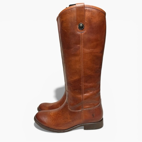 Frye Shoes - NEW with Box FRYE Melissa Button Equestrian Style Brown Leather Boots | Size 5.5
